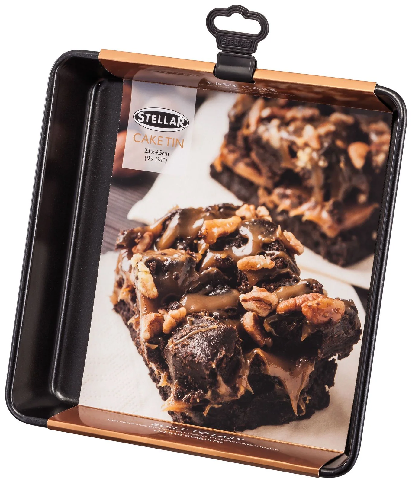 Stellar Bakeware, 9"/23cm Square Cake Tin, Non-Stick. Dishwasher safe.