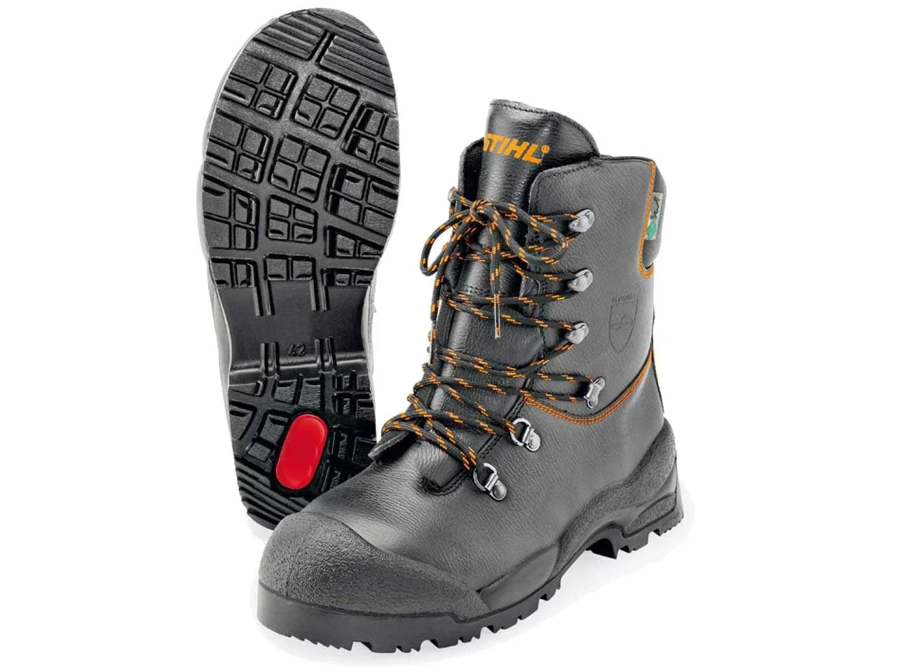 STIHL 00885320442 Master Black Leather Boots Black Size 8