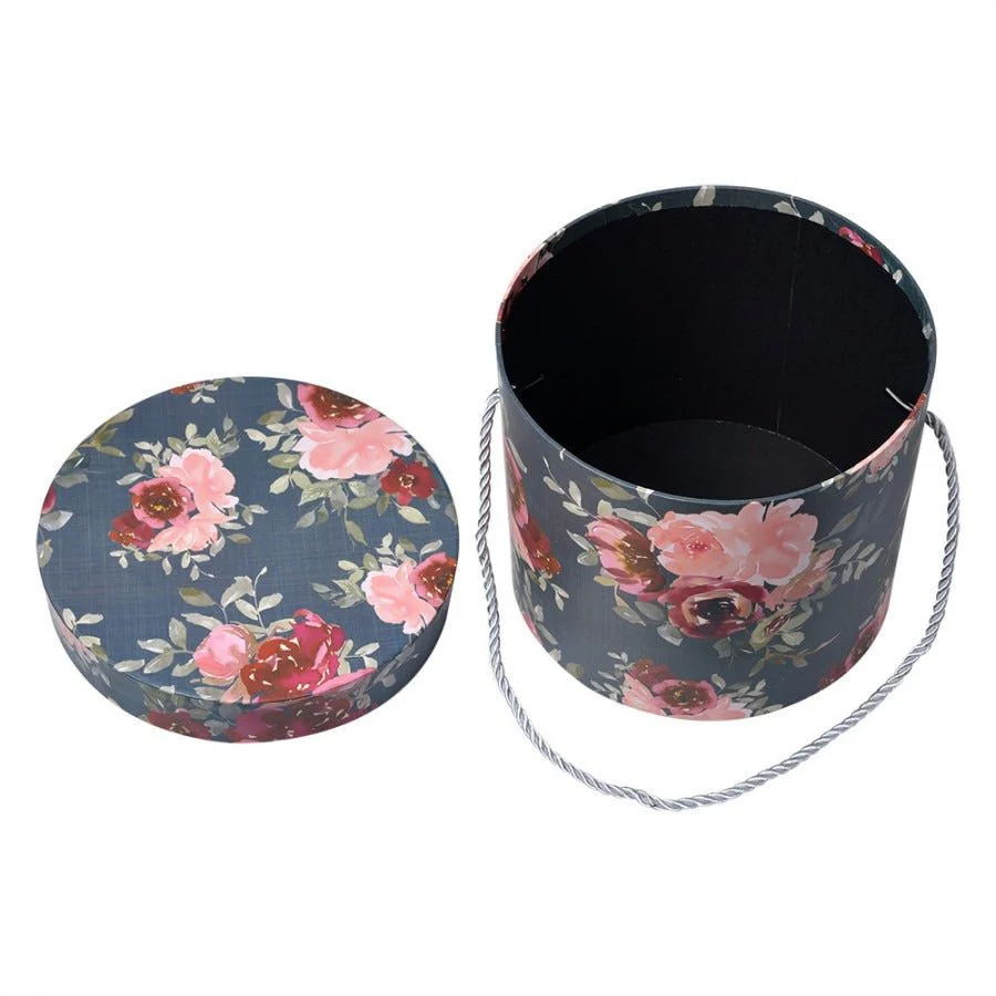 Storage Box Set of 3 Pink Cardboard Flowers - Image 2