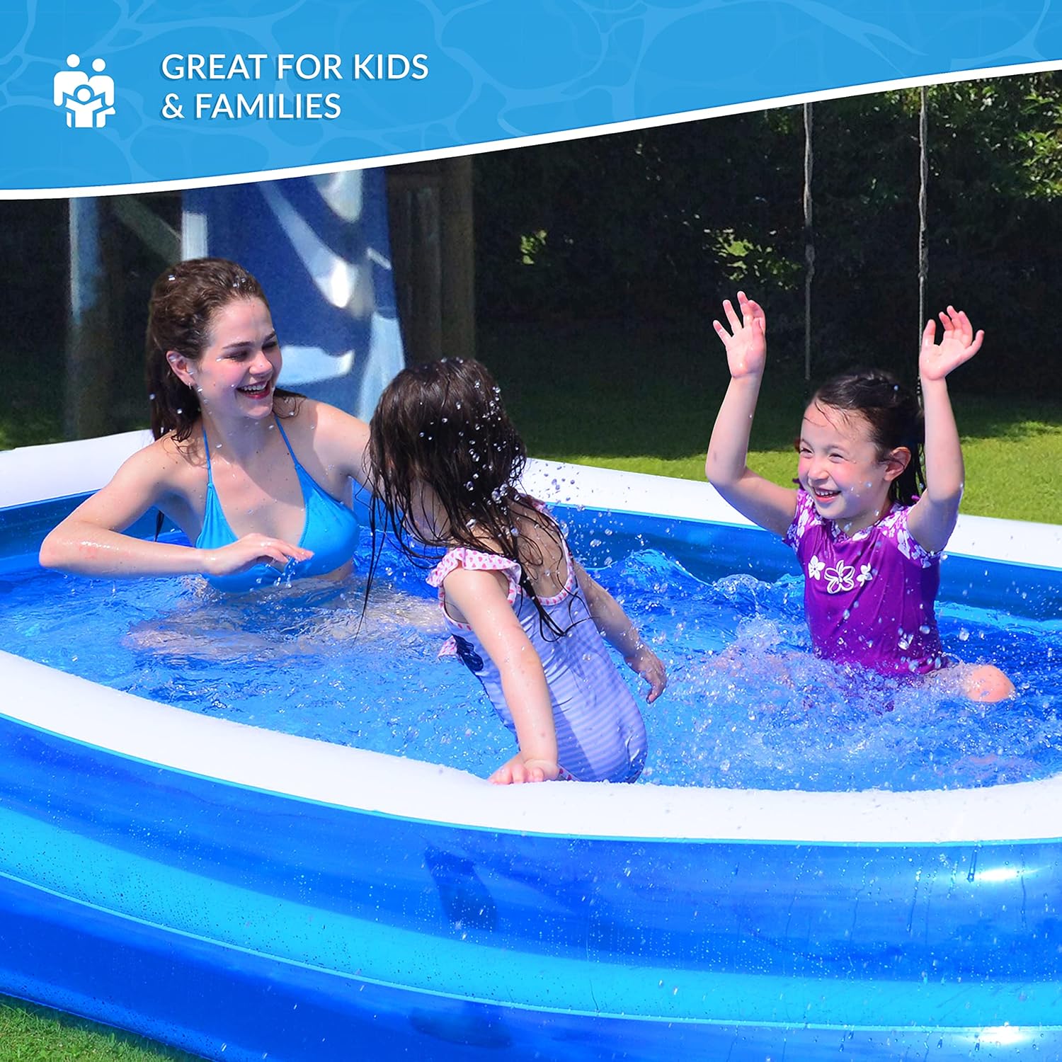 SunClub Extra Large Inflatable Family Pool – 3m - Image 5