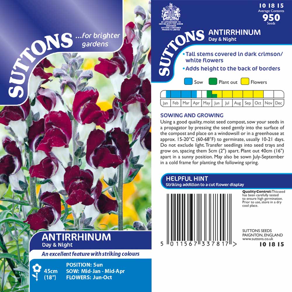Suttons Antirrhinum Day & Night G101815