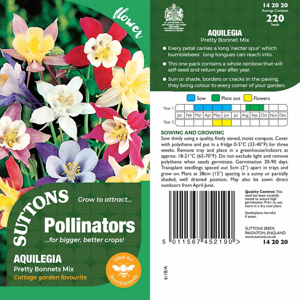 Suttons Aquilegia Pretty Bonnet Mix Pp - Image 2