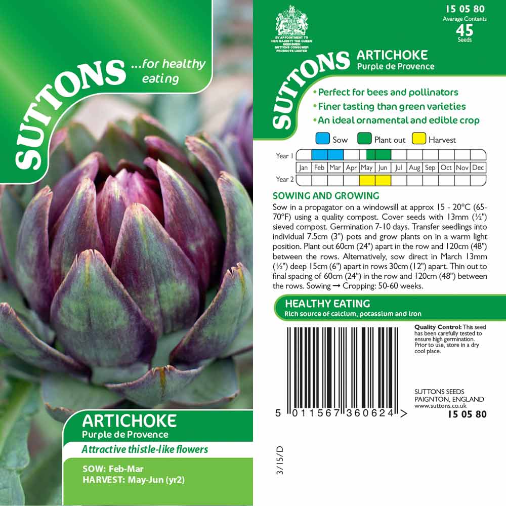Suttons Artichoke Purple De Provence G150580