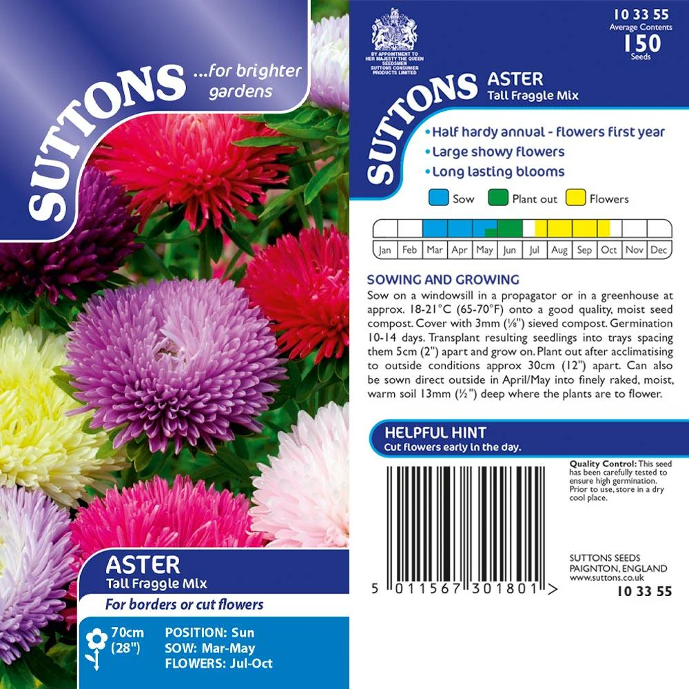 Suttons Aster Tall Fraggle Mix