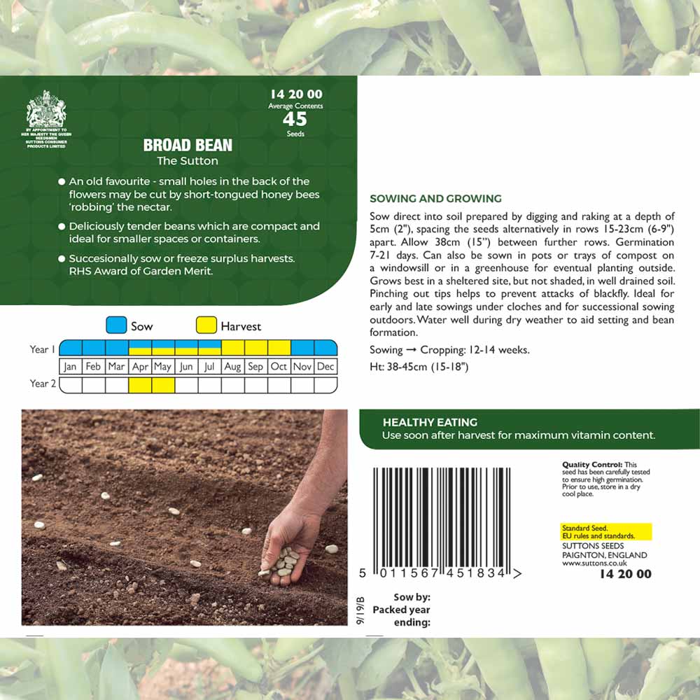 Suttons Broad Bean The Sutton Pp