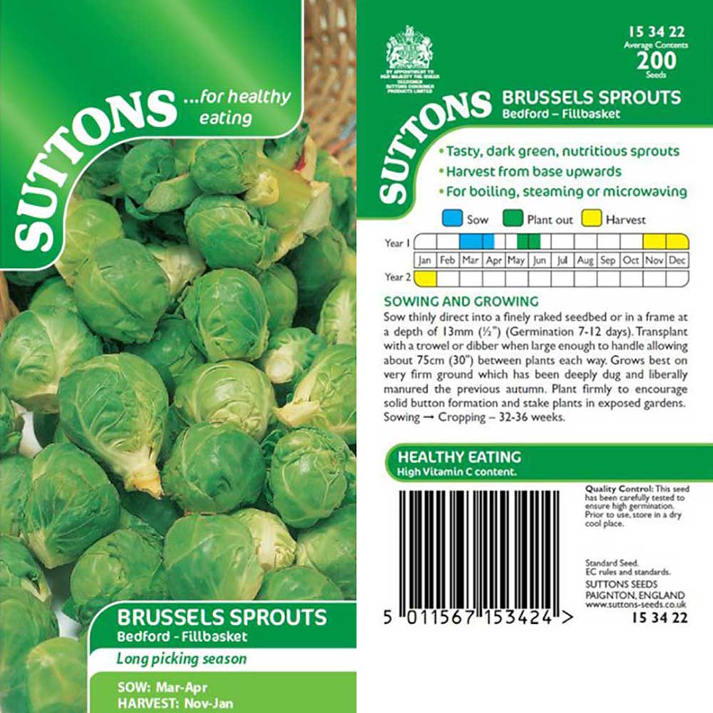 Suttons Brussels Sprouts Bedford Fillbaske 153422 - Image 2