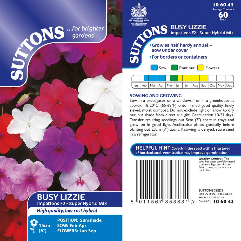Suttons Busy Lizzie Value Hybrids Impatiens G106043 - Image 2