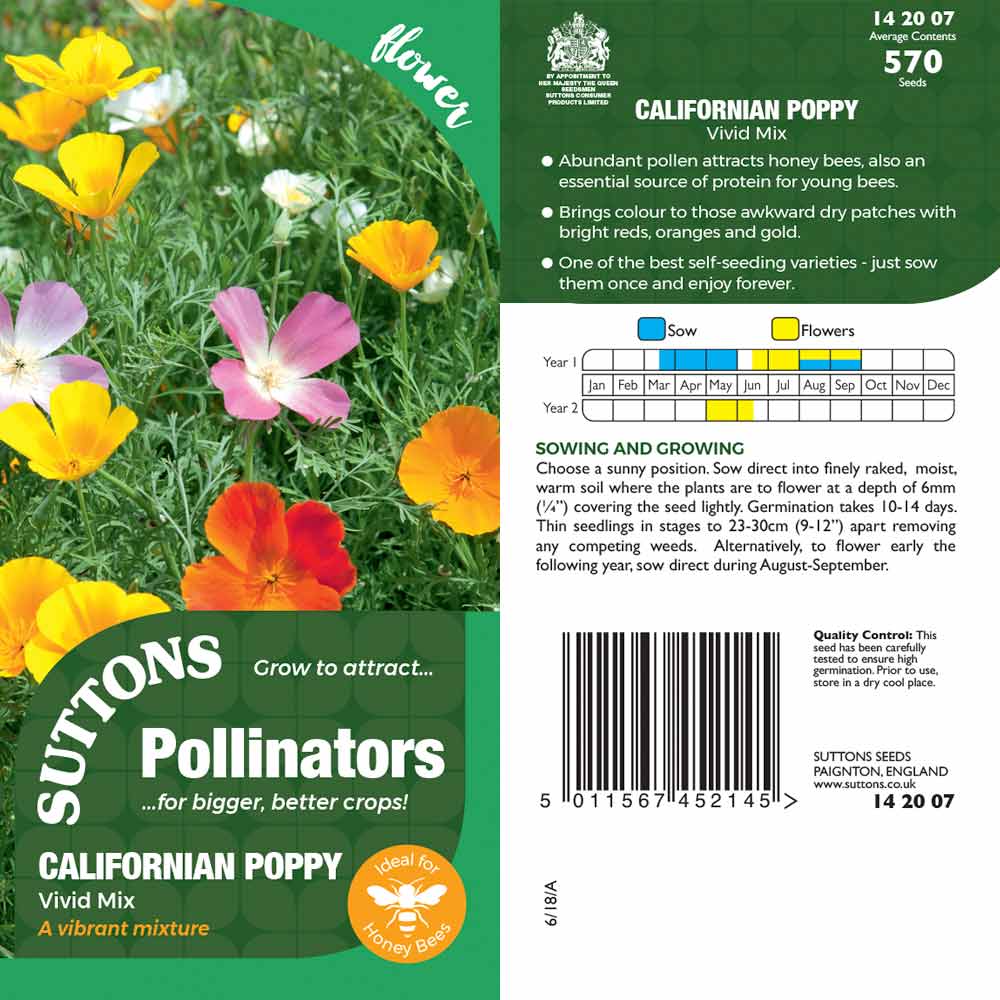 Suttons Californian Poppy Vivid Mix Pp