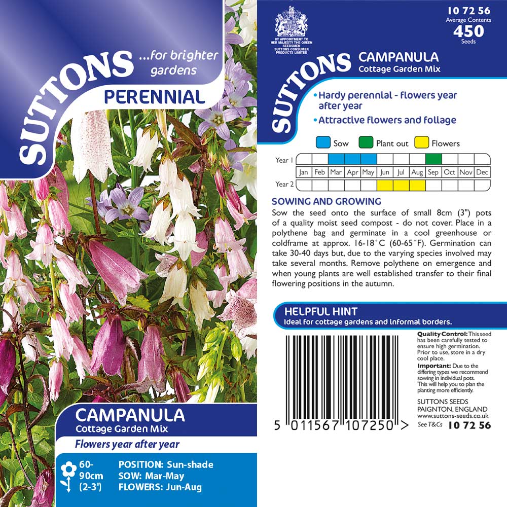 Suttons Campanula Cottage Garden Mix G107256 - Image 2