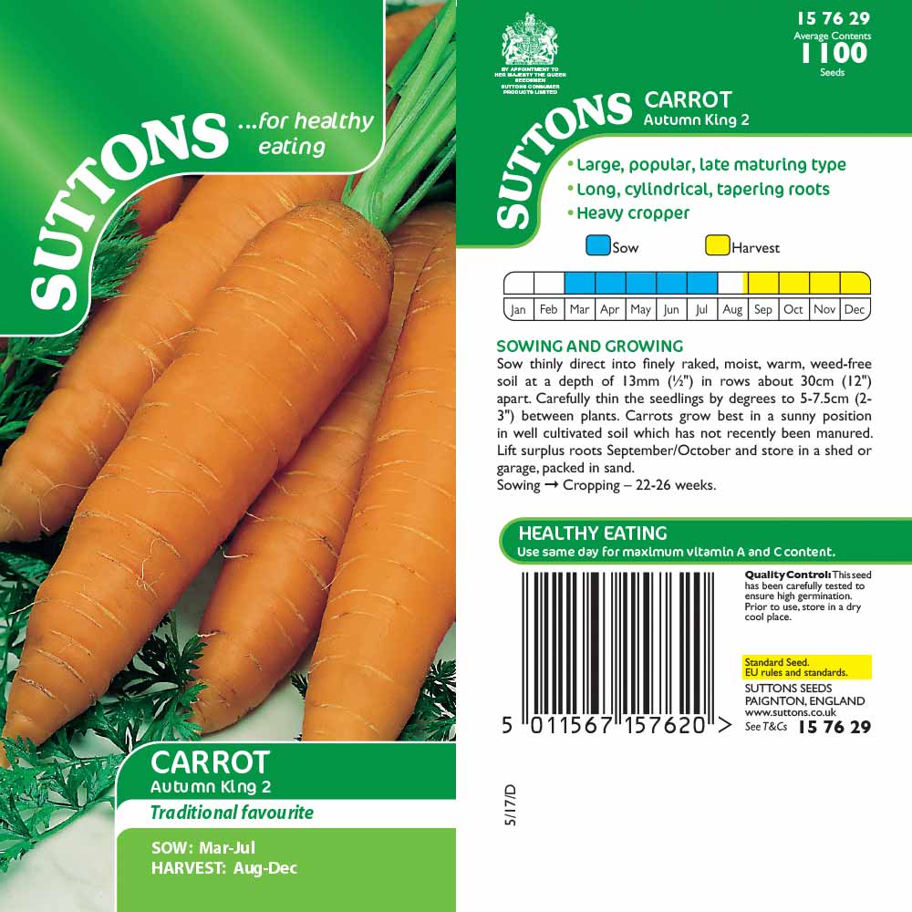 Suttons Carrot Autumn King 2 157629 - Image 2