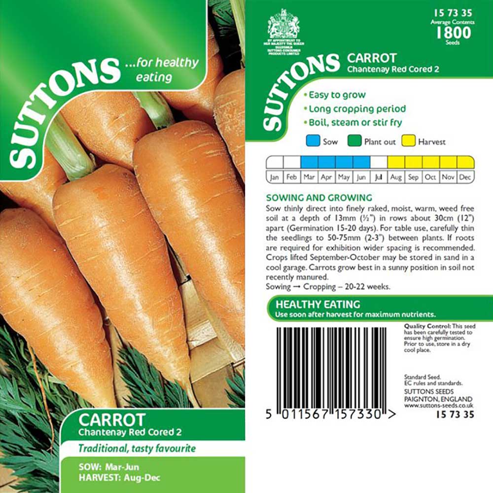 Suttons Carrot Chantenay Red Cored 157335 - Image 2