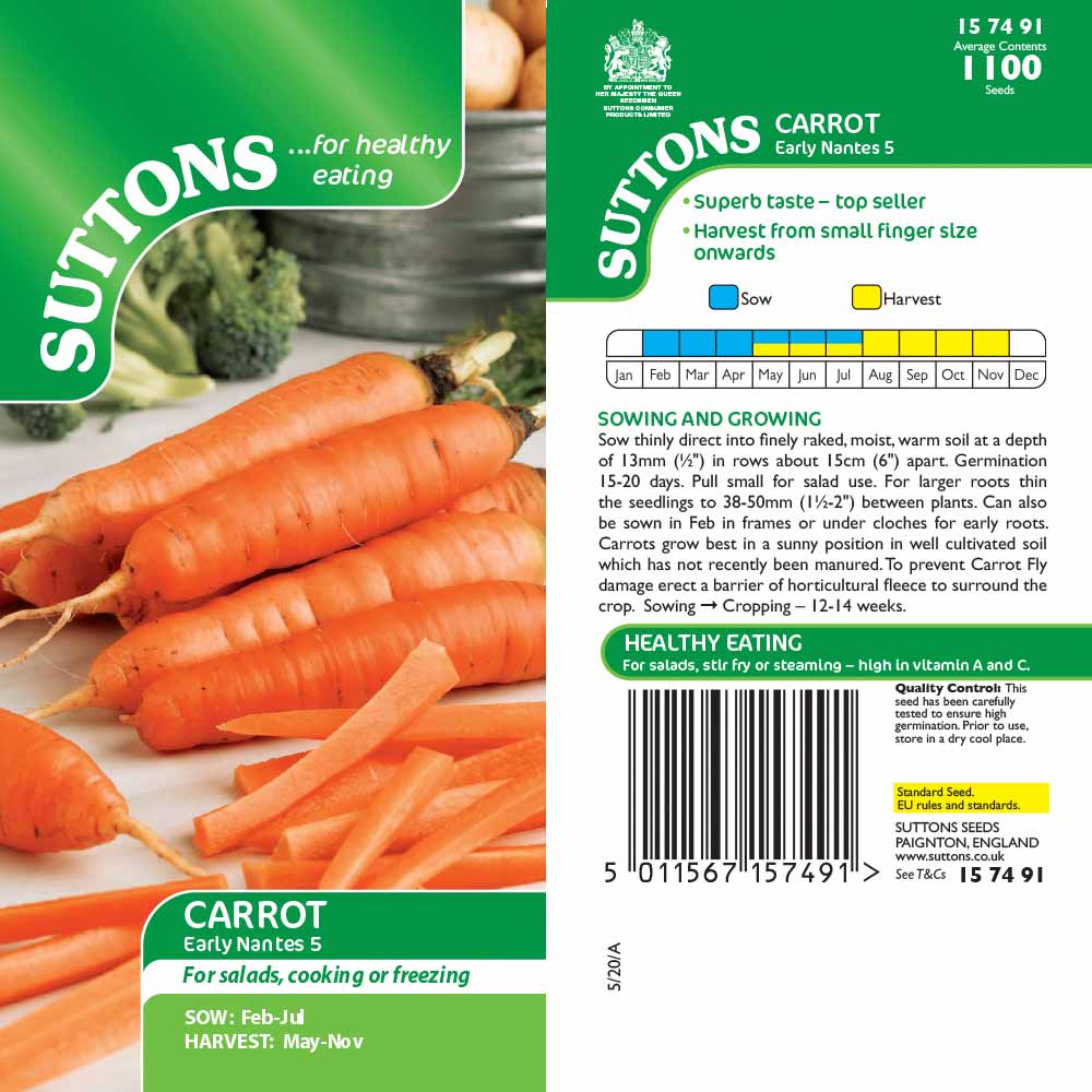 Suttons Carrot Early Nantes 5 157491 - Image 2