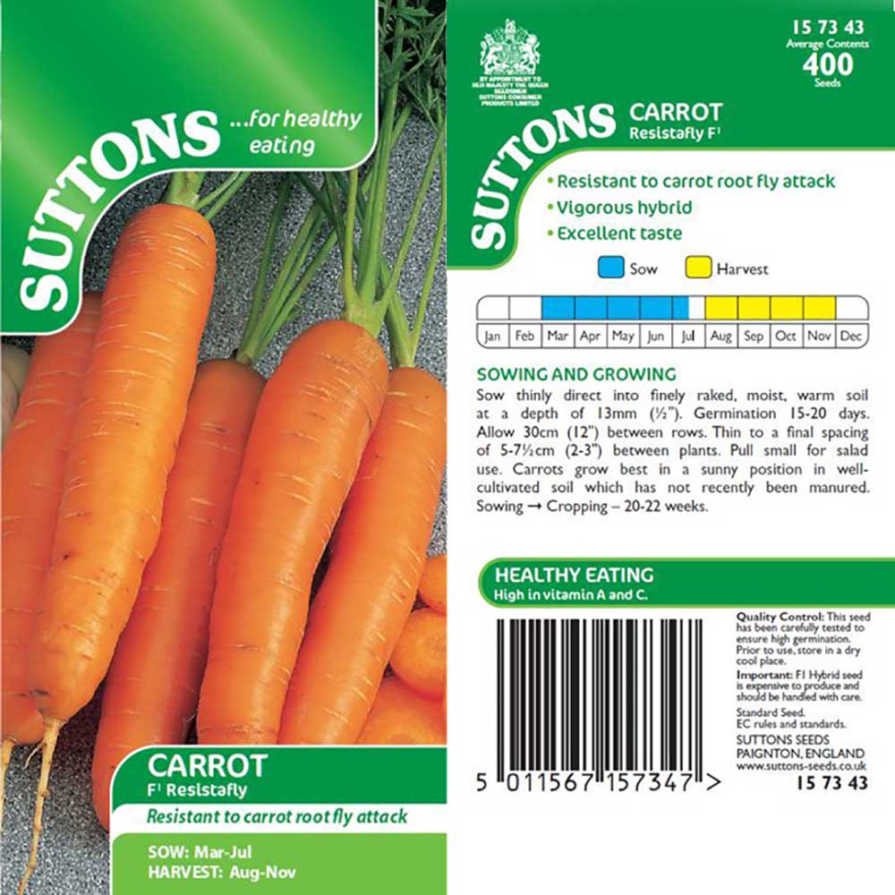 Suttons Carrot Resistafly F1 157343 - Image 2