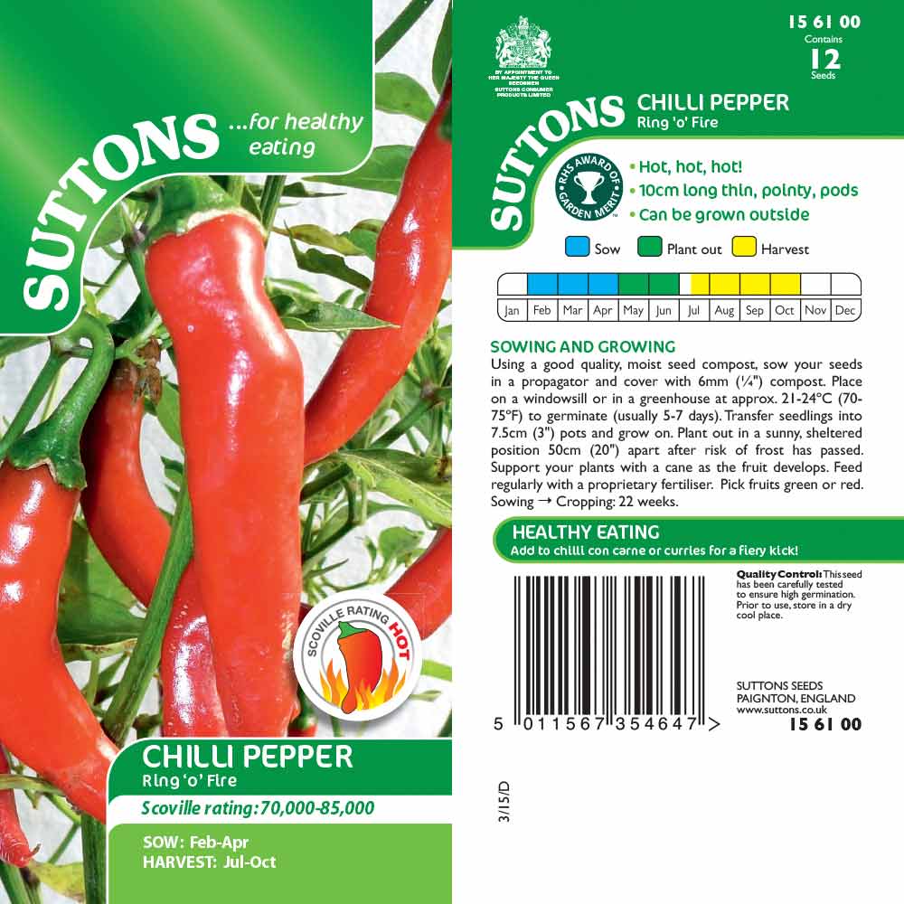 Suttons Chilli Pepper Ring O Fire G156100 - Image 2