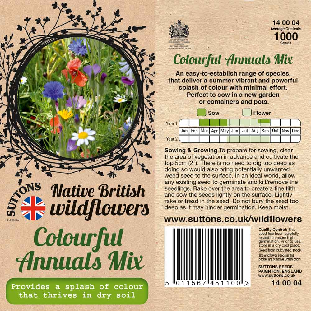 Suttons Colourful Annuals Mix