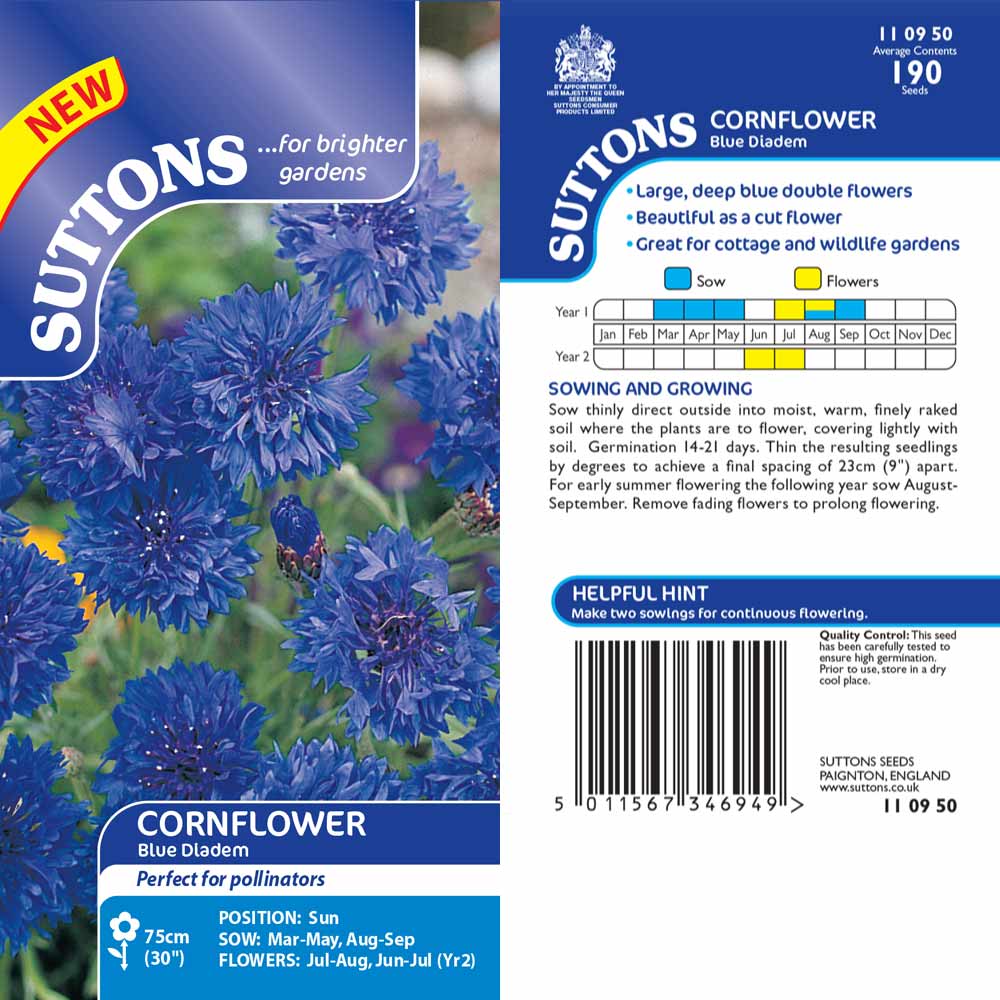 Suttons Cornflower Blue Diadem - Image 2