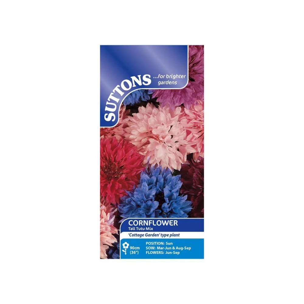 Suttons Cornflower Tall Tutu Mix Flower Seeds