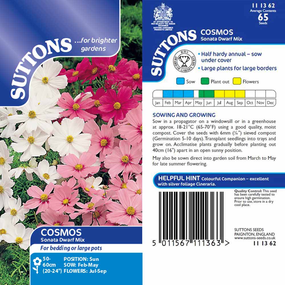Suttons Cosmos Sonata Dwarf Mix