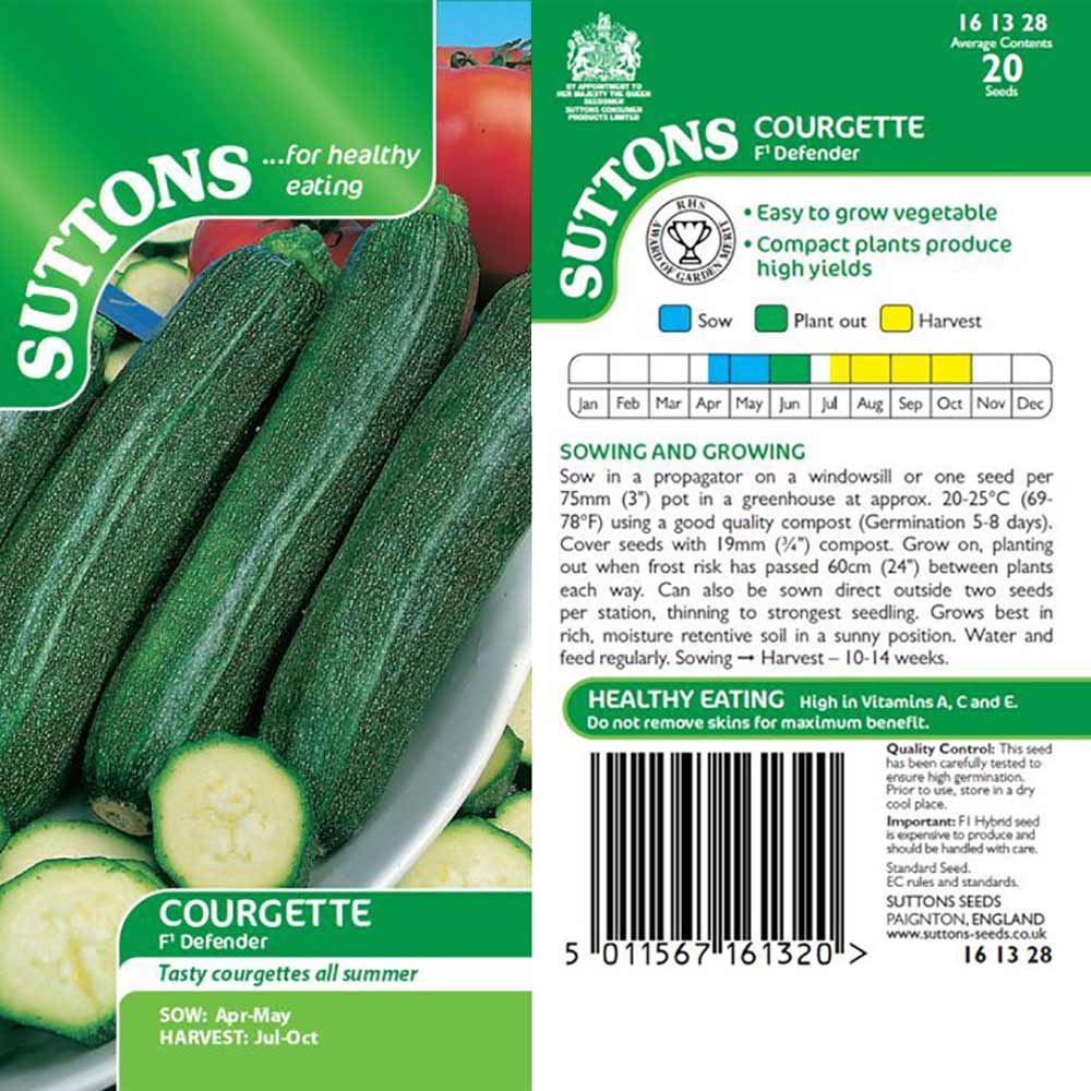 Suttons Courgette Defender F1 G161328 - Image 2