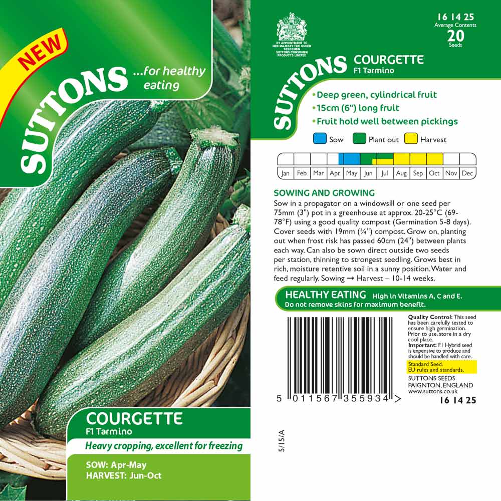 Suttons Courgette Tarmino F1 G161425 - Image 2