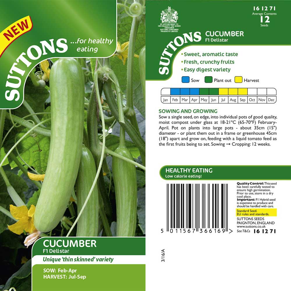 Suttons Cucumber F1 Delistar G161271