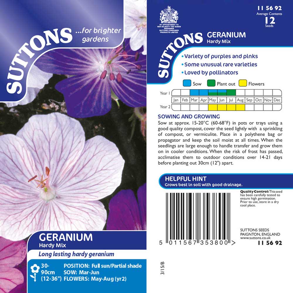 Suttons Geranium Hardy Mix G115692 - Image 2