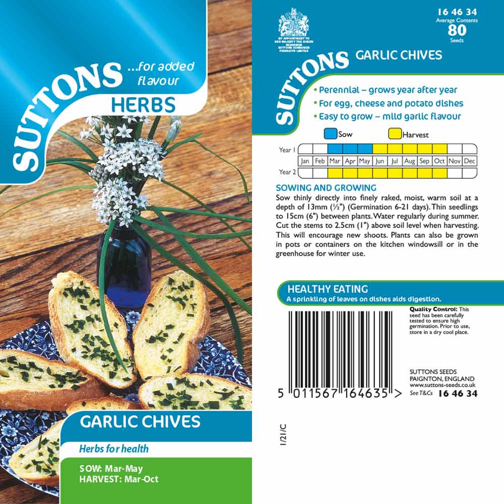 Suttons Herbs Garlic Chives 164634