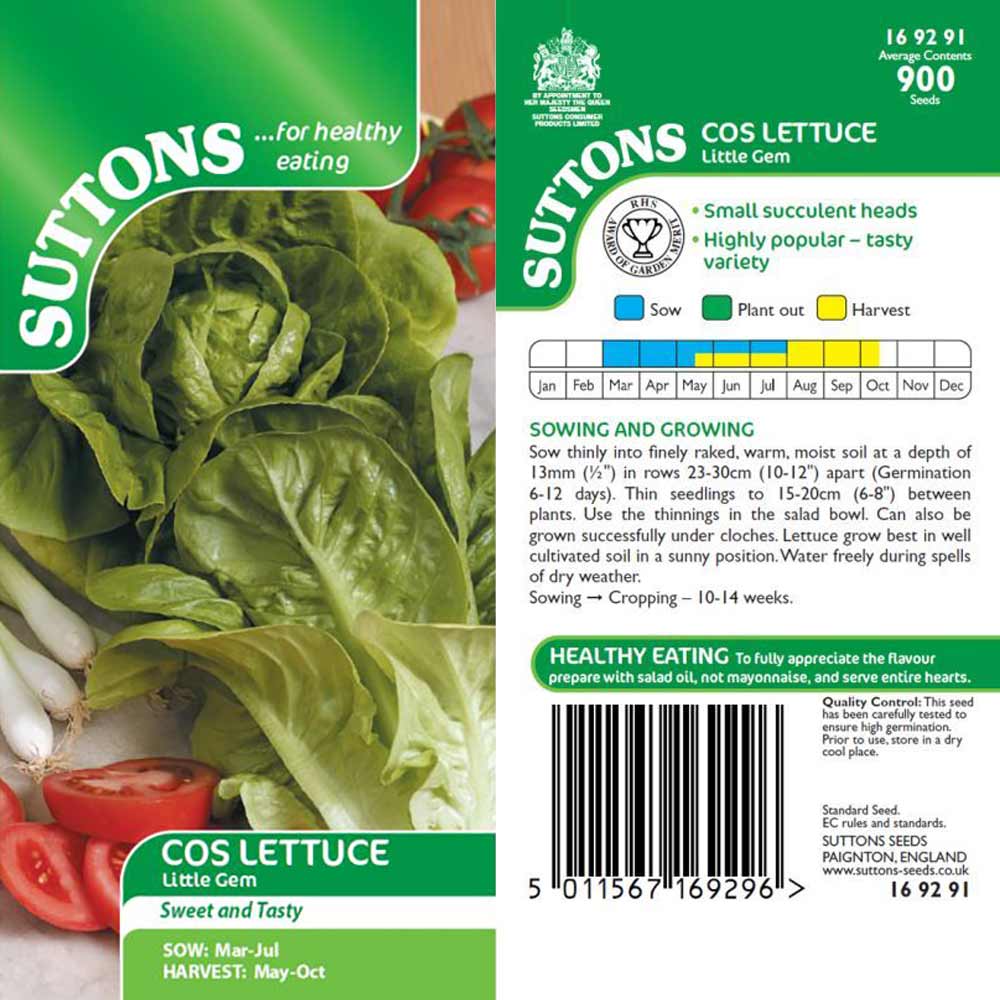 Suttons Lettuce Little Gem Cos 169291 - Image 2