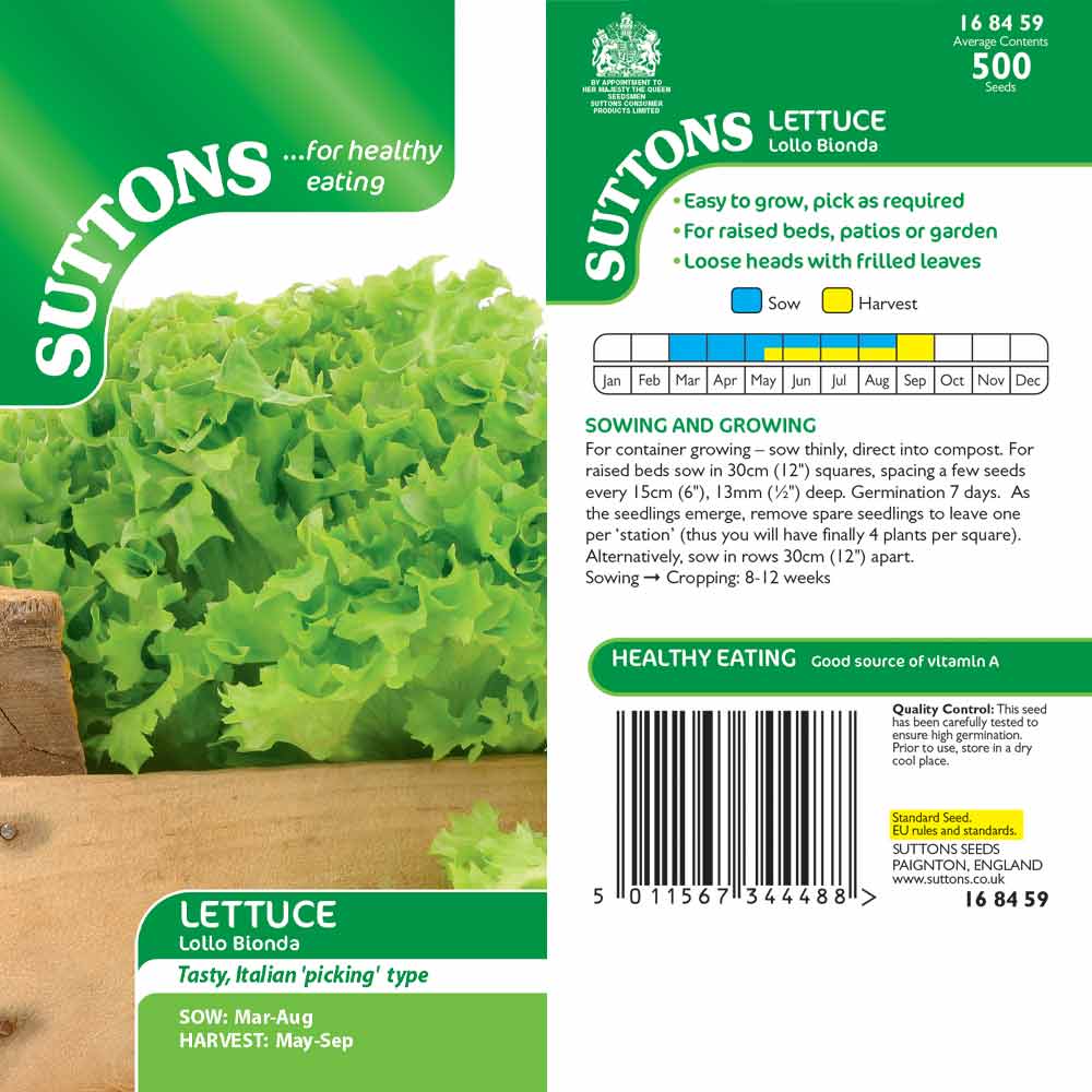 Suttons Lettuce Lollo Biondo 168459