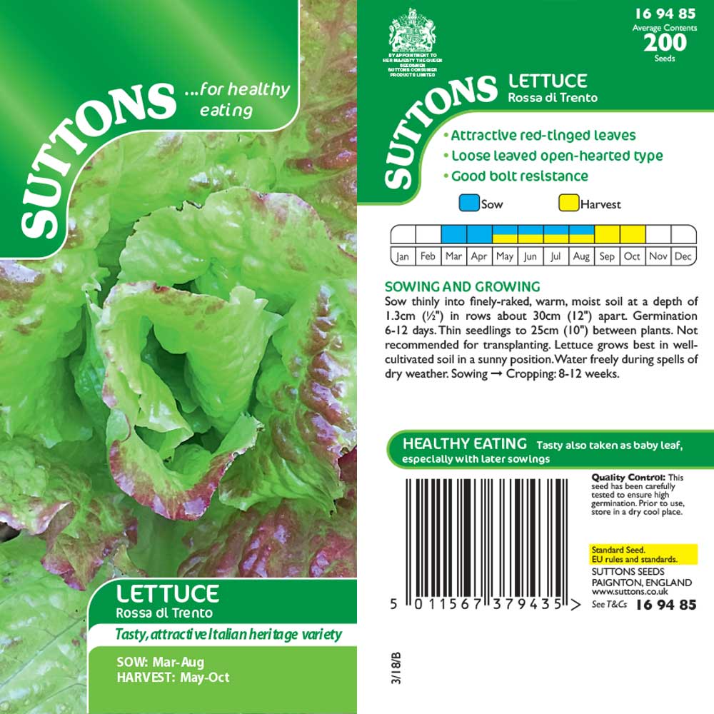 Suttons Lettuce Rossa Di Trento - Image 2