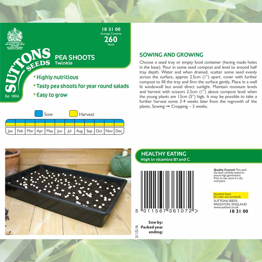 Suttons Pea Shoots Twinkle G183100 - Image 2