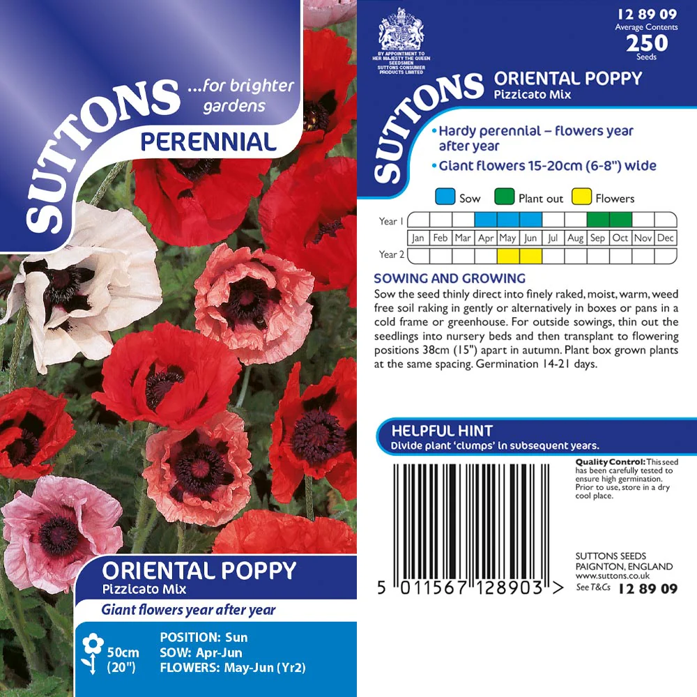 Suttons Poppy Oriental Pizzicato Mix G128909 - Image 2