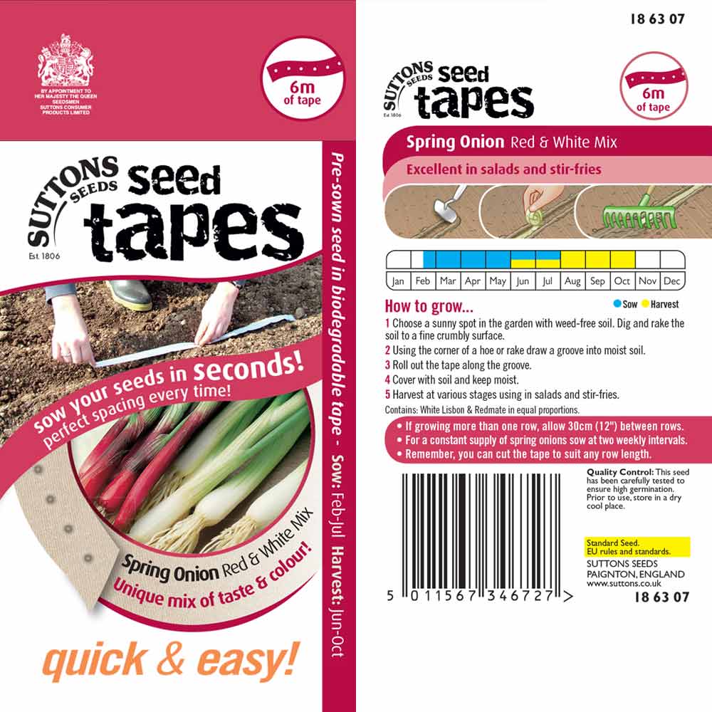 Suttons Seed Tape Spring Onions 186307