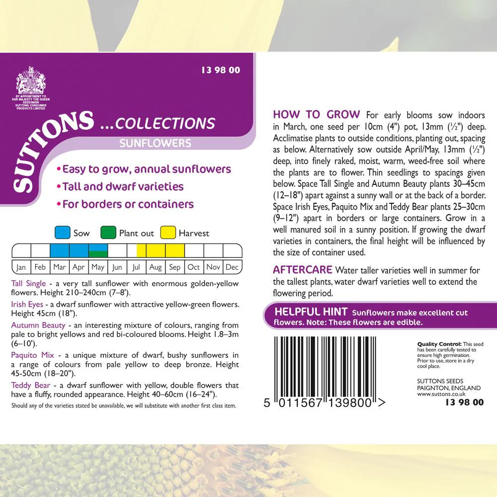 Suttons Sunflower Collection 139800
