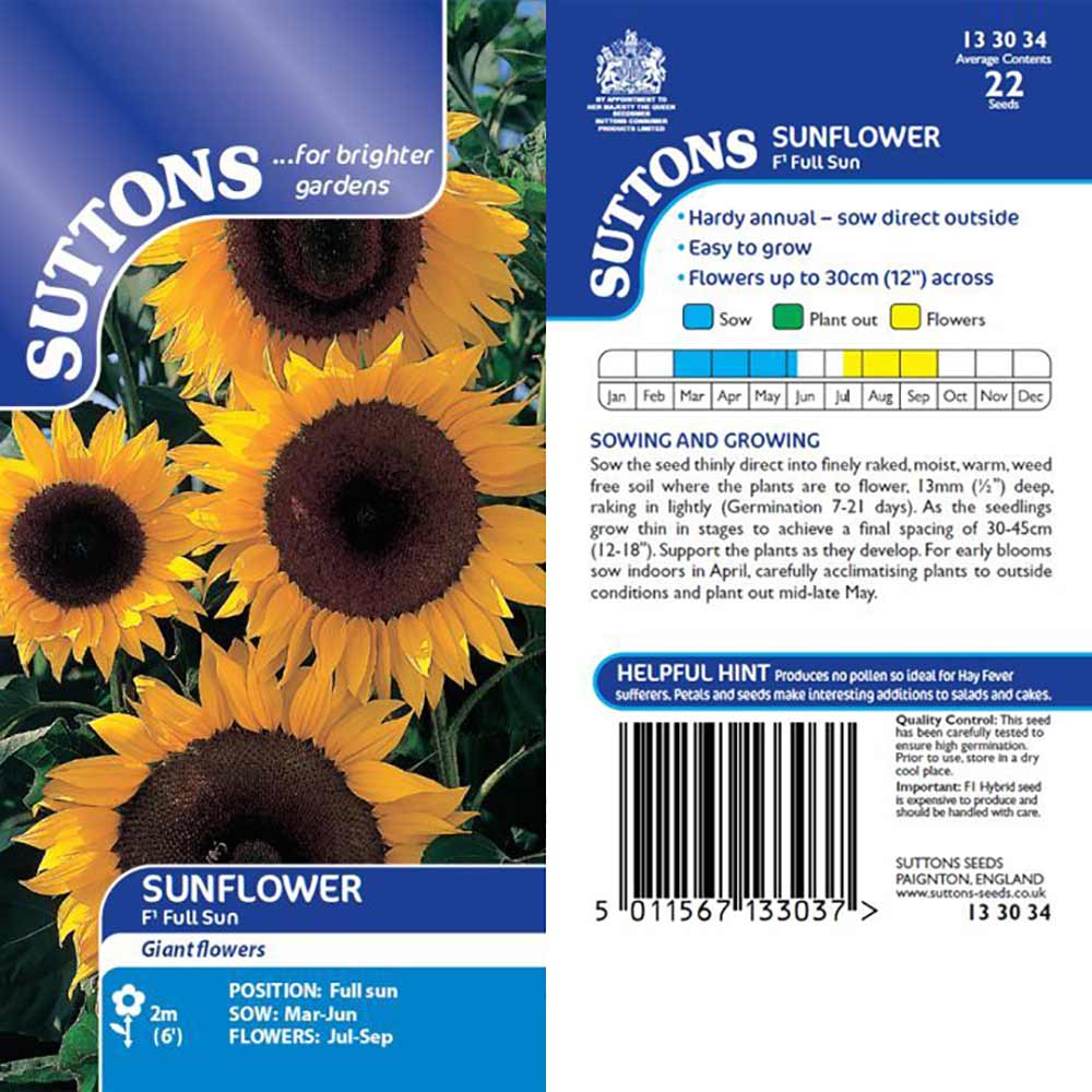 Suttons Sunflower Full Sun F1 - Image 2