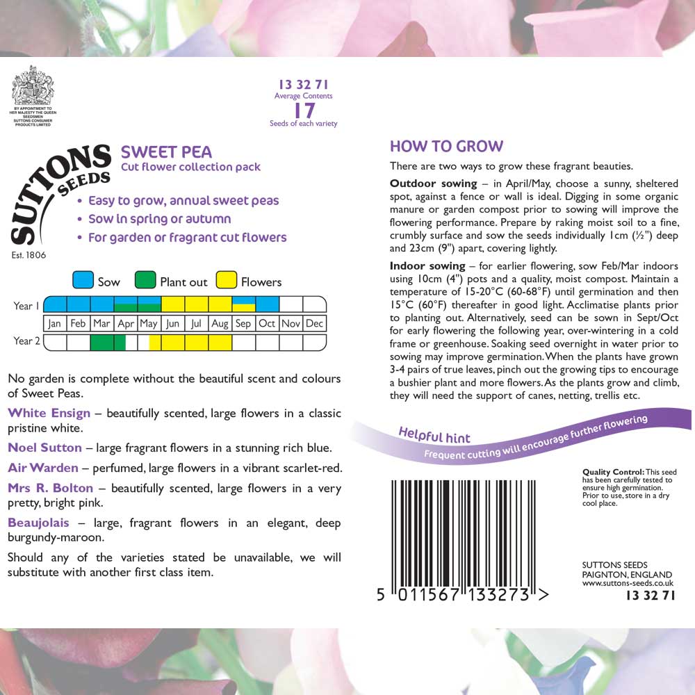 Suttons Sweet Pea Collection 133271 - Image 2