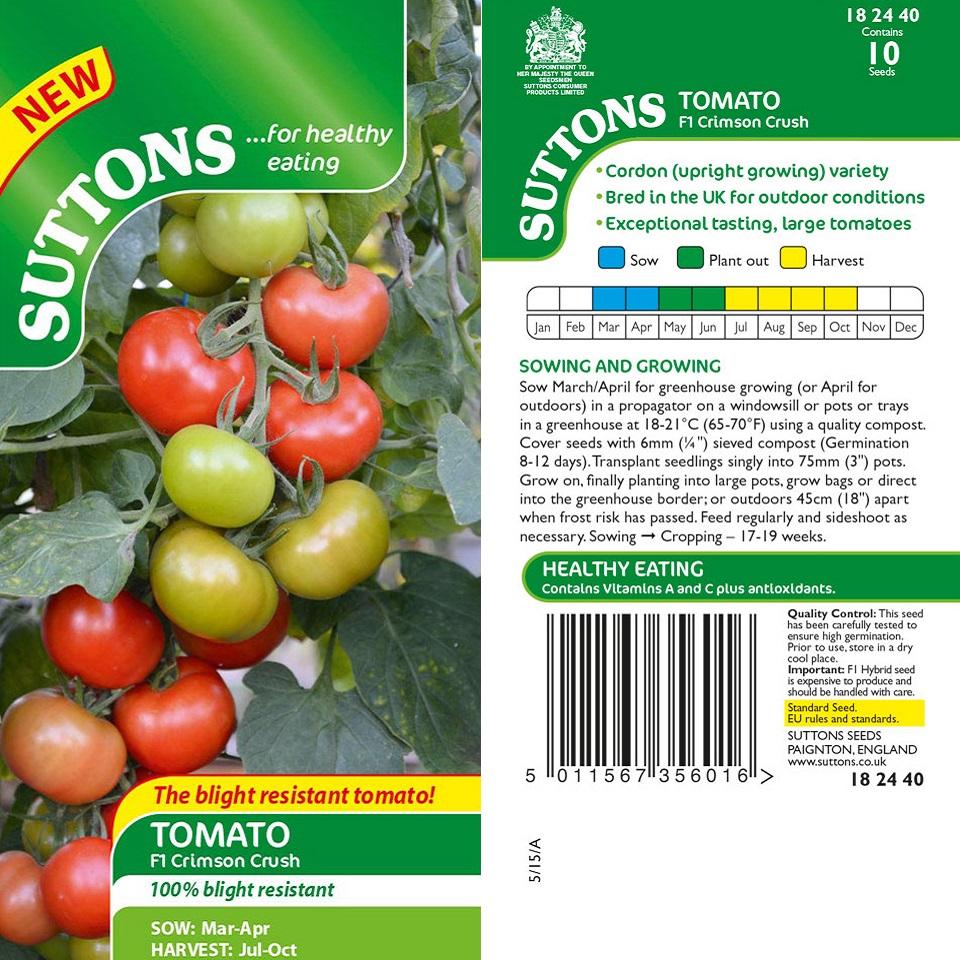 Suttons Tomato Crimson Crush F1 G182440