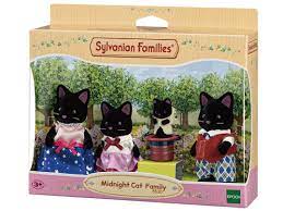 Sylvanian Midnight Cat Family