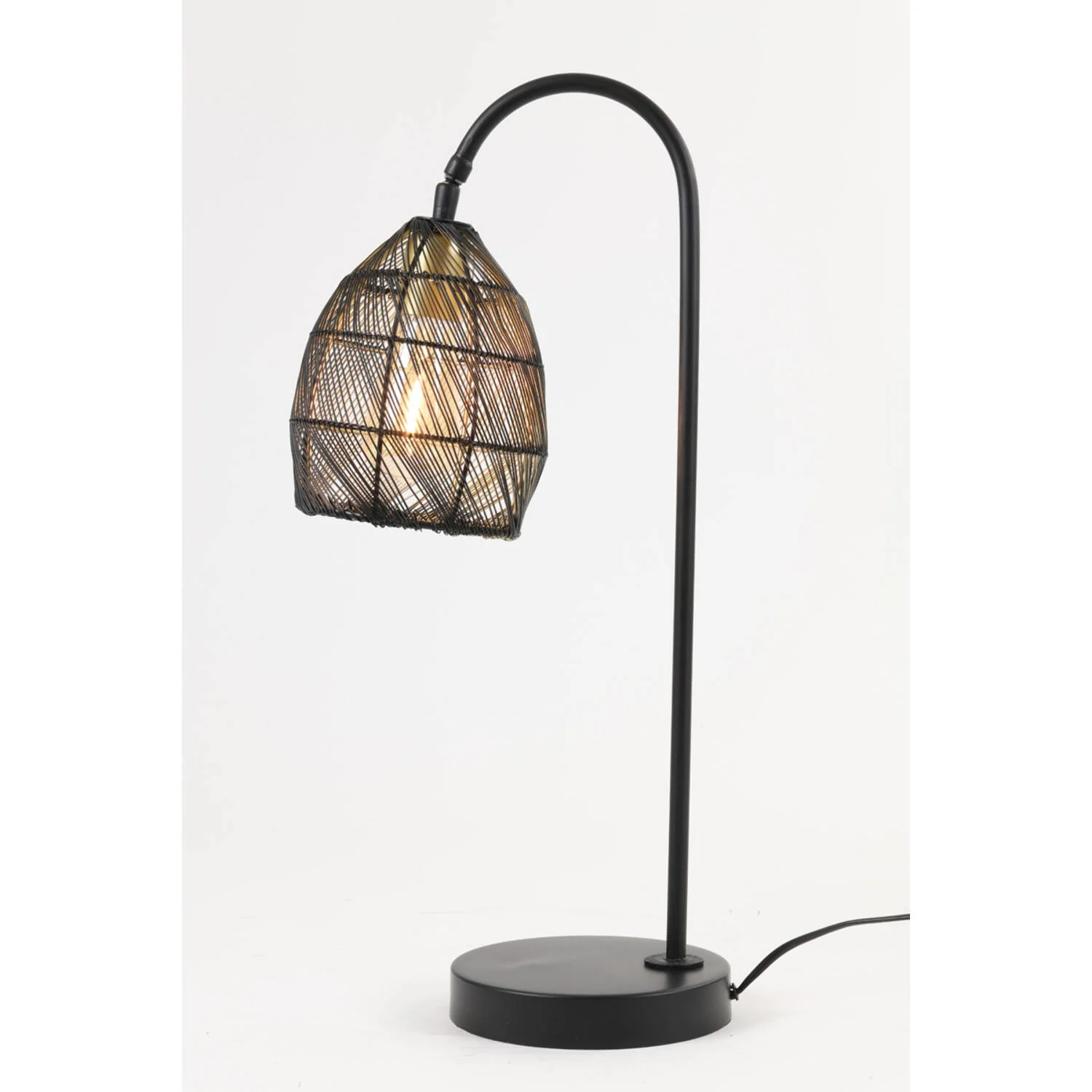 Table Lamp 23 x 18 x 60cm MEYA Matt Black & Gold - Image 2
