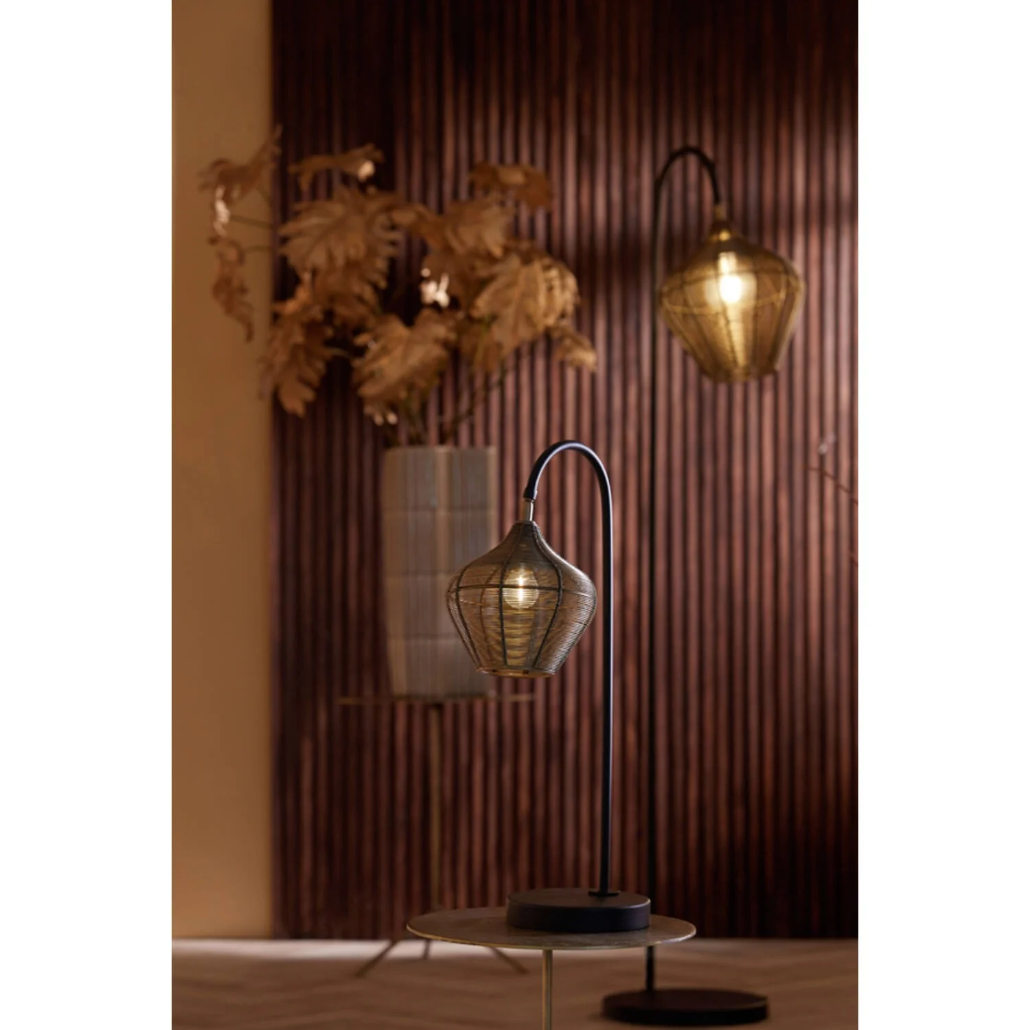 Table Lamp 27 x 20 x 61cm ALVARO Antique Bronze & Matt Black - Image 2