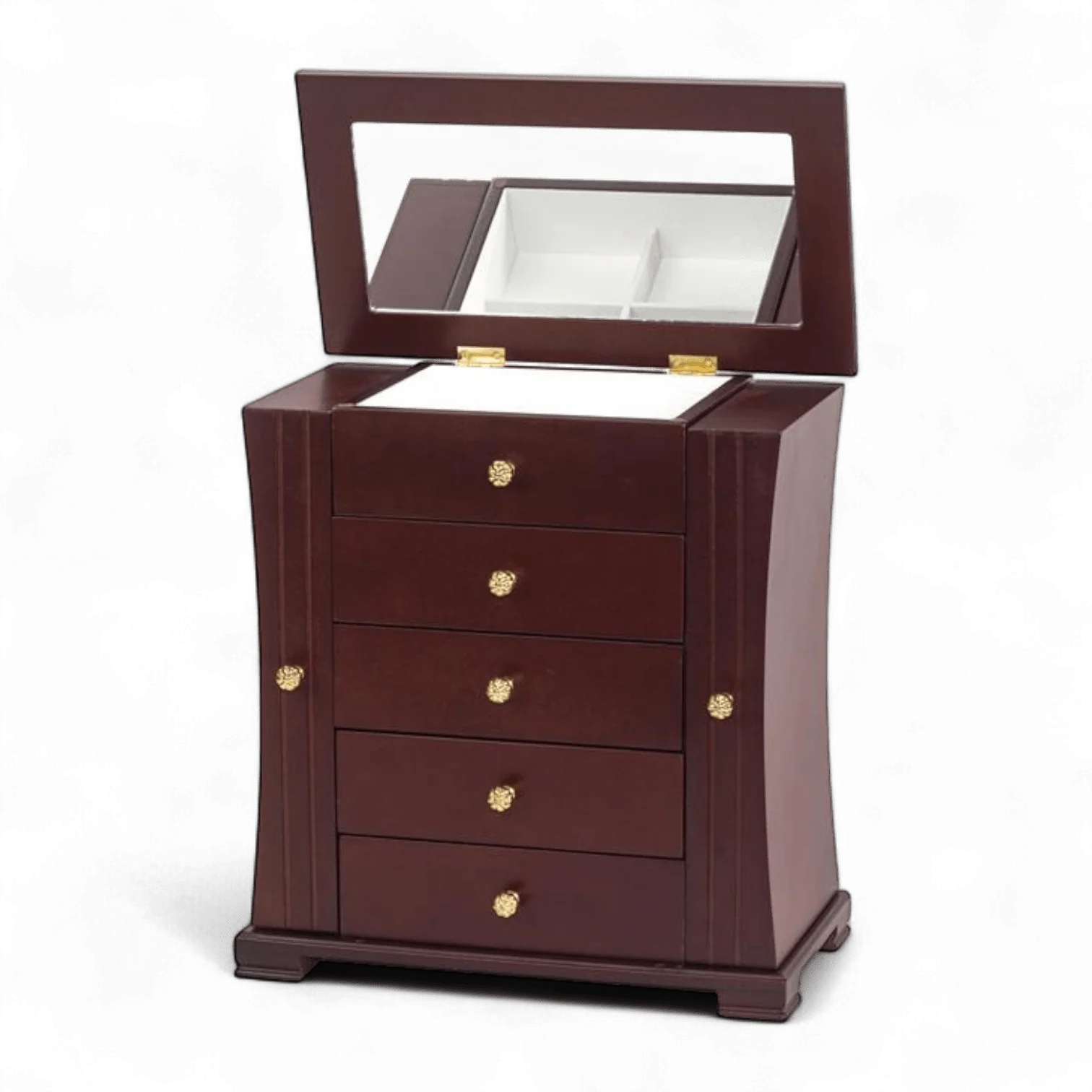 Tara Walnut Finish Wardrobe Jewellery Box - Image 2