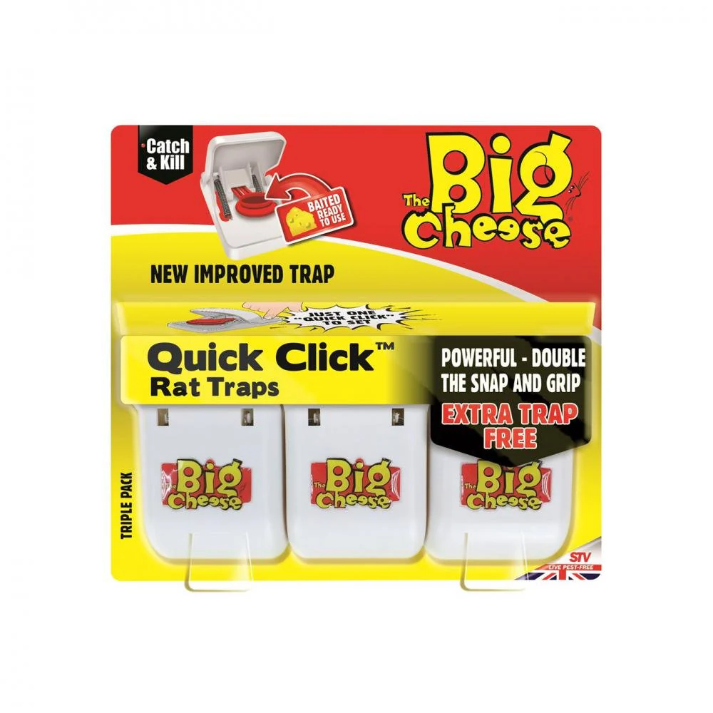 The Big Cheese Catch & Kill Quick Click Rat Trap 3 Pack - Image 2