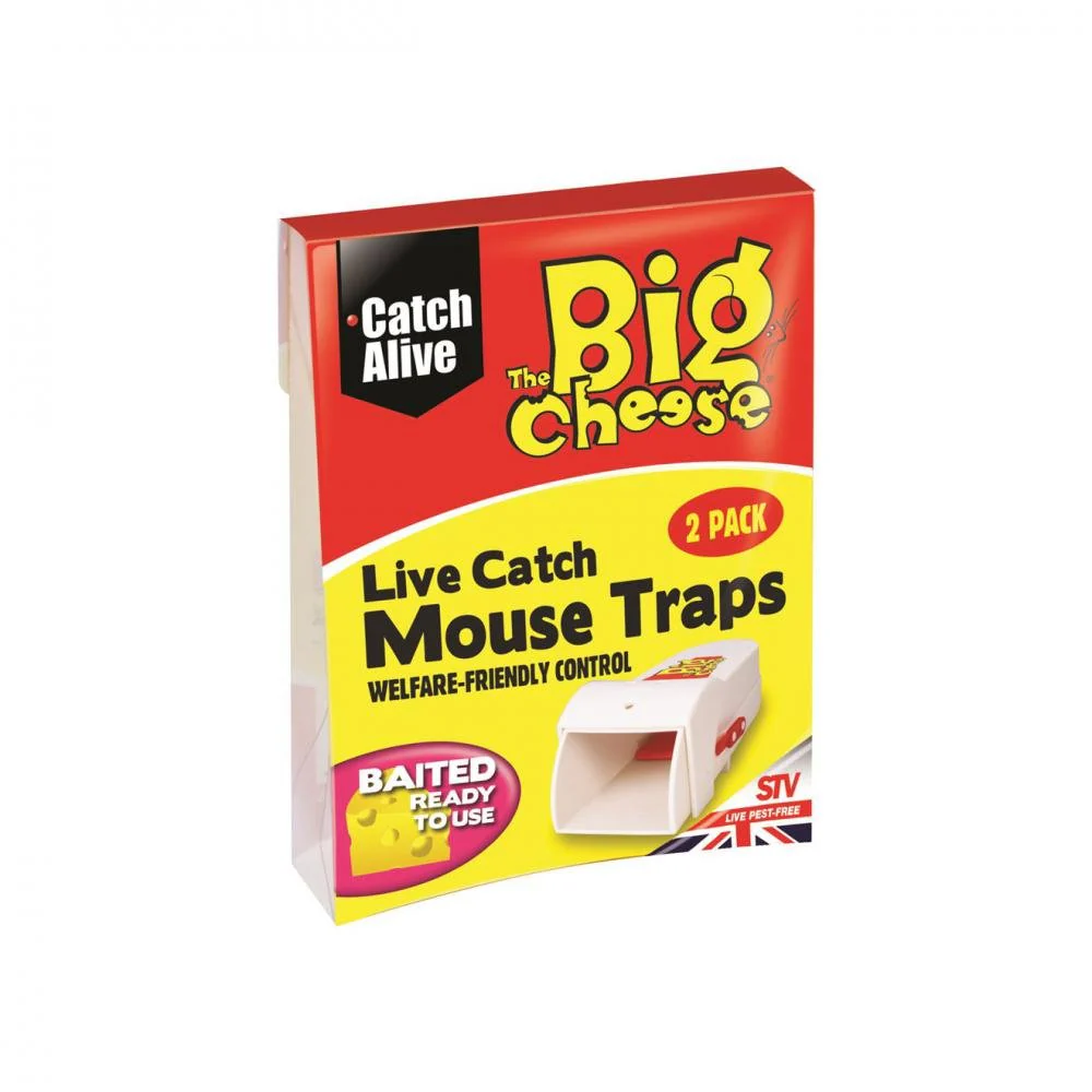 The Big Cheese LIVE Catch Mouse Trap Twin Pack - STV155