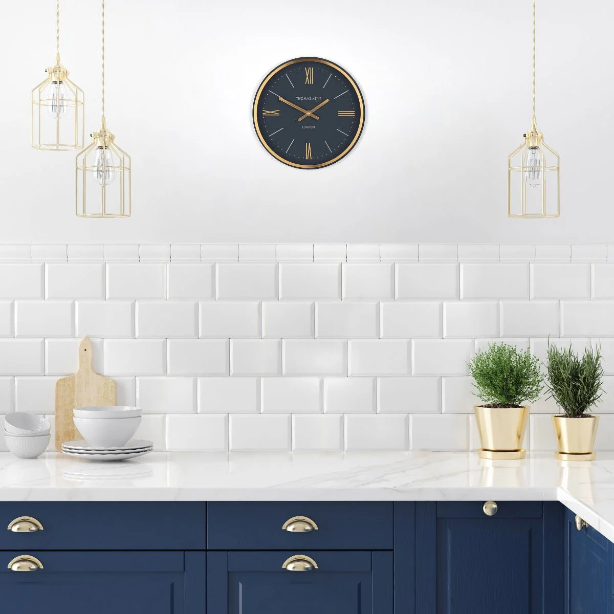 Thomas Kent 10'' Hampton Wall Clock Navy - Image 3