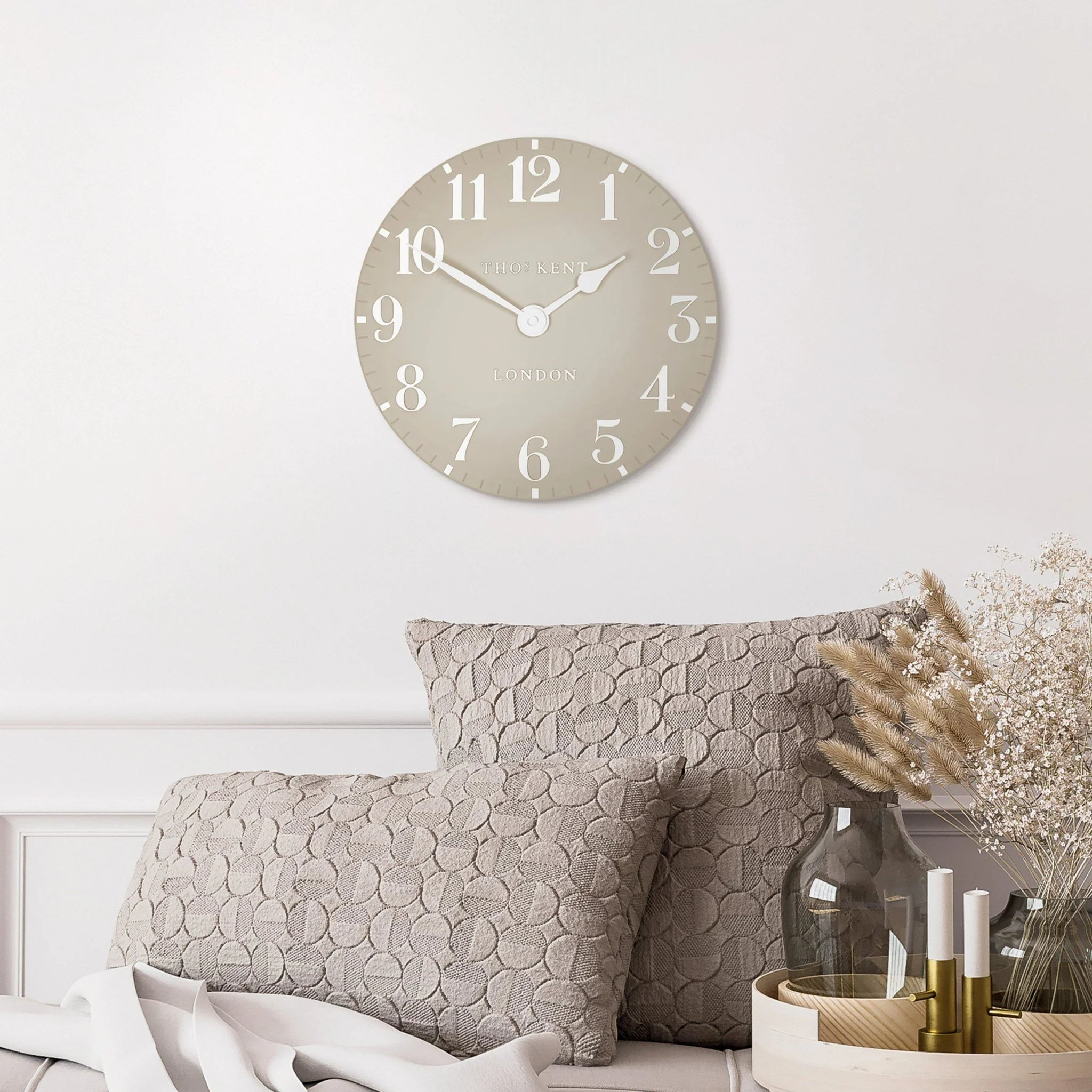 Thomas Kent 12'' Arabic Wall Clock Sand - Image 2