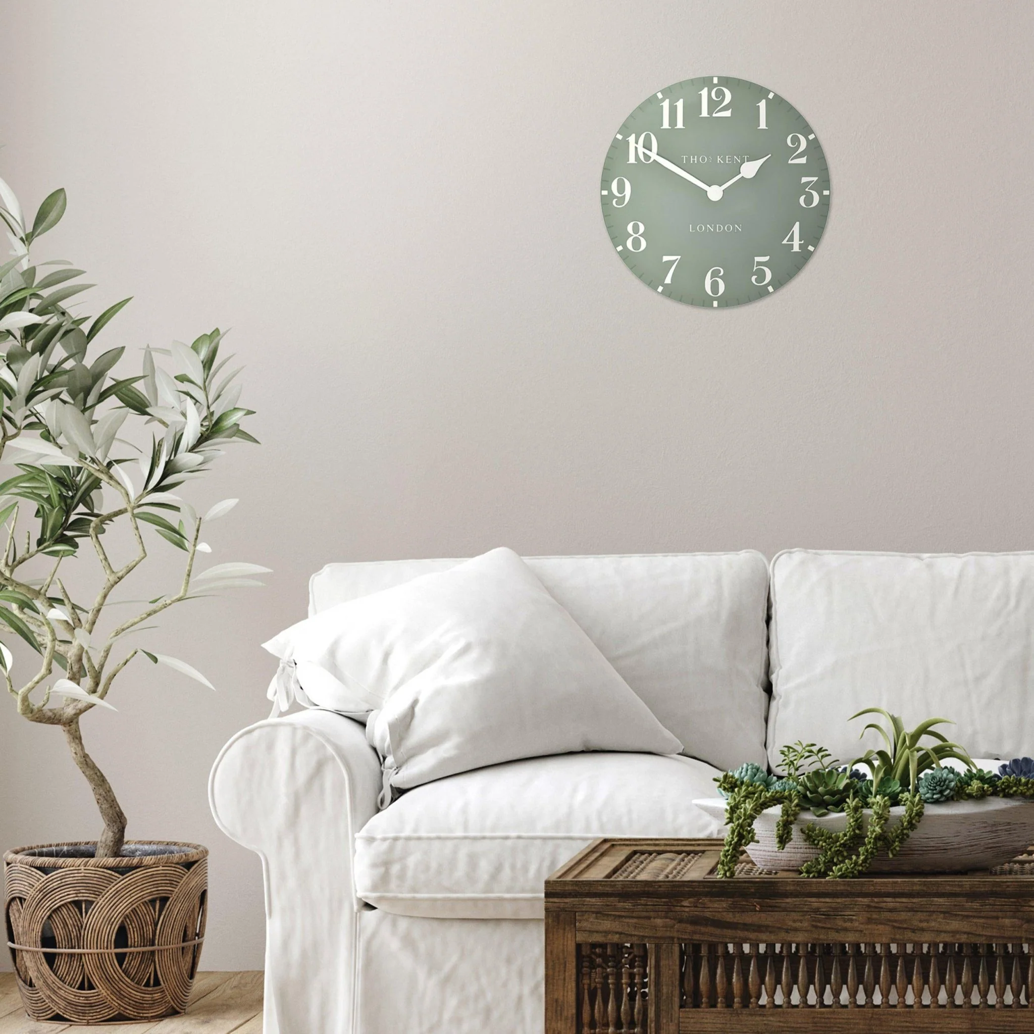 Thomas Kent 12" Arabic Wall Clock Seagrass - Image 5