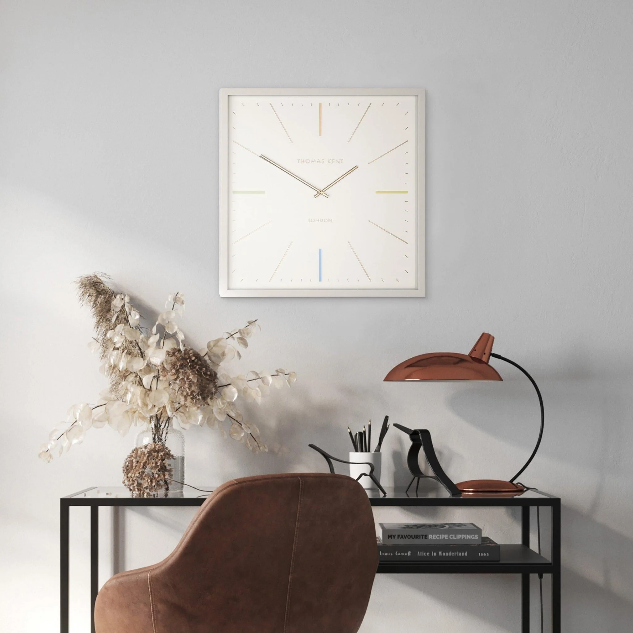 Thomas Kent 20'' Editor Wall Clock Salt - Image 3