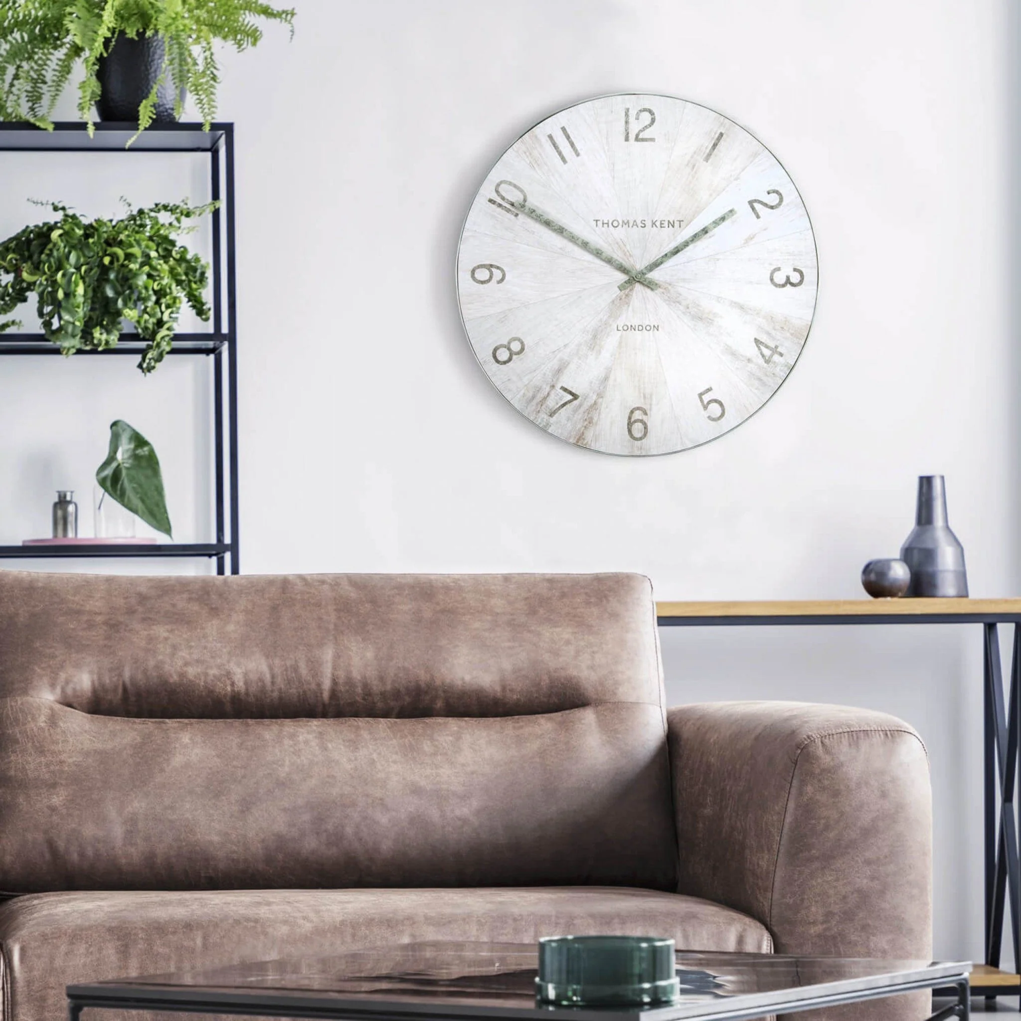 Thomas Kent 22" Wharf Wall Clock Pickled Oak - Image 4