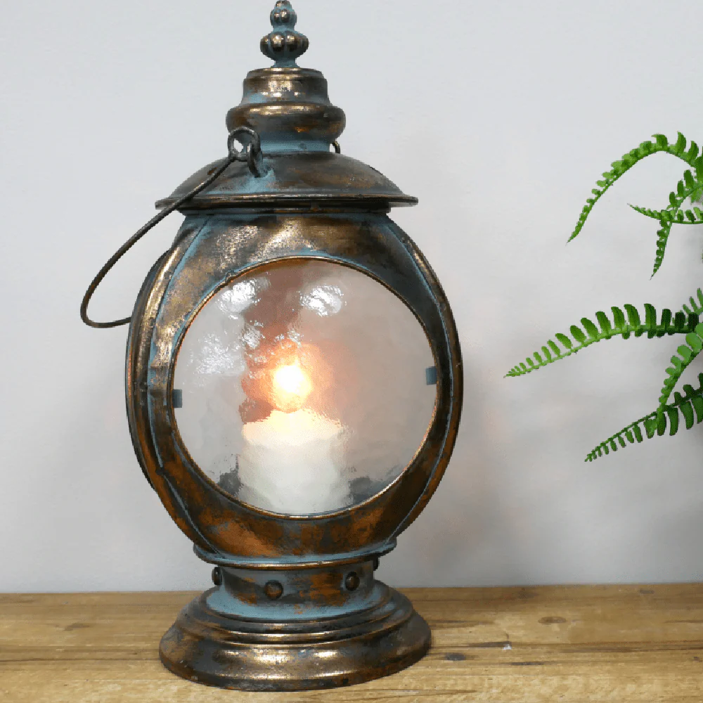 Three Window Lantern with Handle 38cm