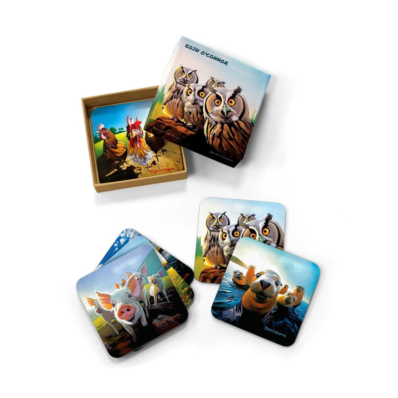 TIPPERARY CRYSTAL Beyond the Herd Set 6 Coasters